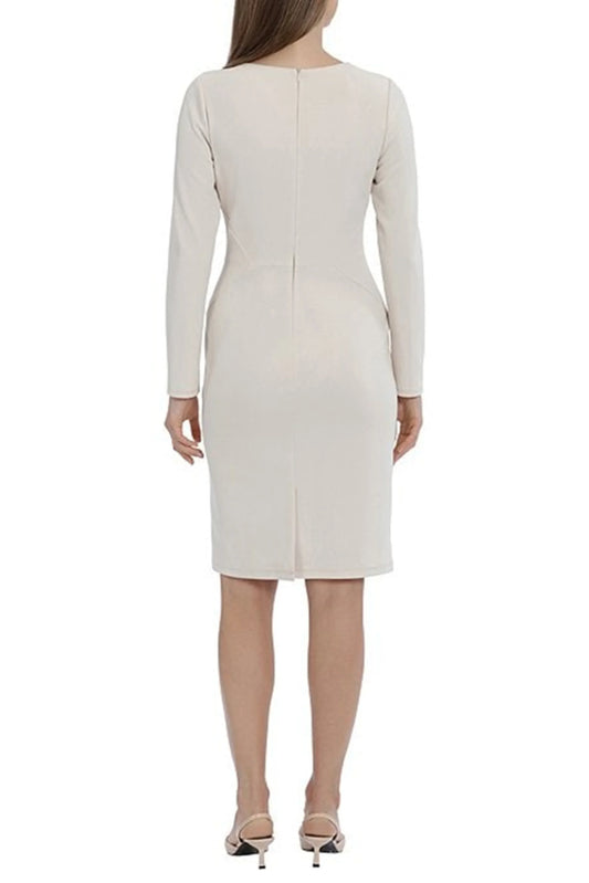 Maggy London Long Sleeve Asymmetrical-Neck Dress