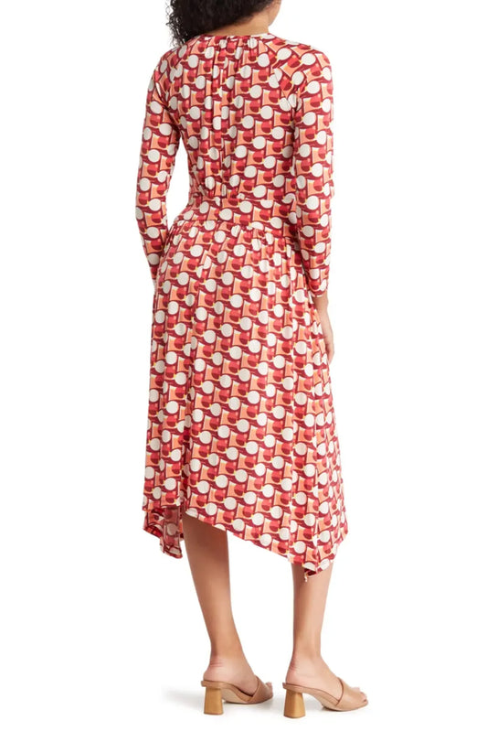 Maggy London Long Sleeve Abstract Print Dress