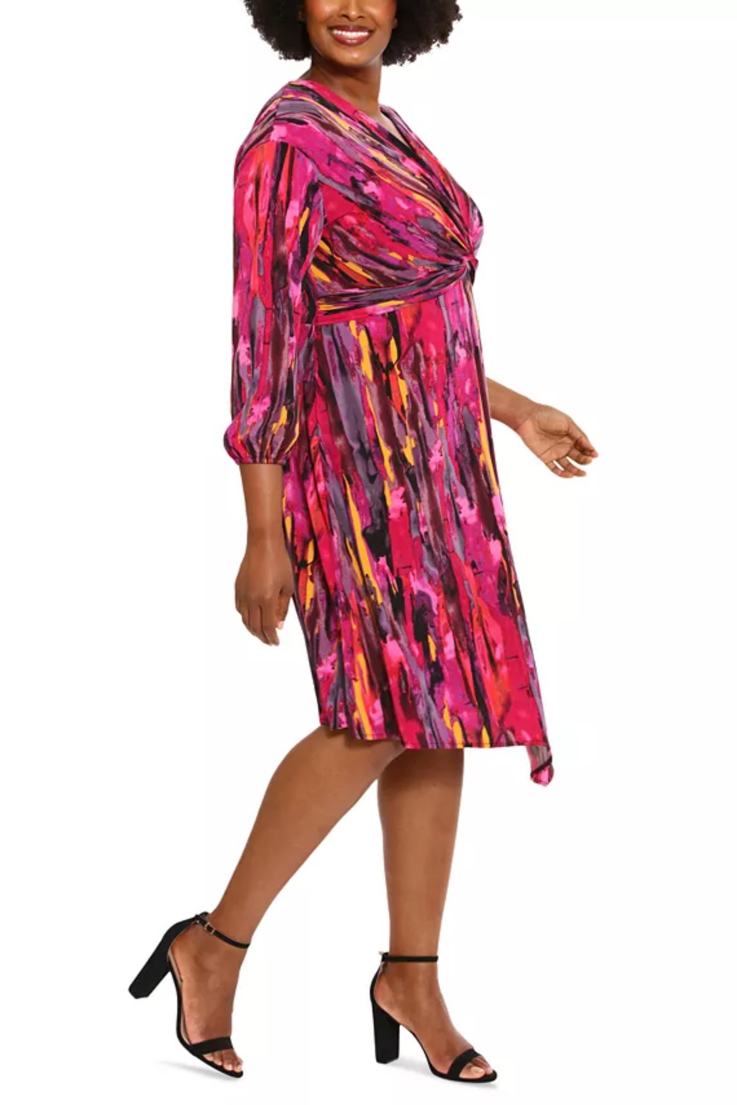 Maggy London Abstract Twisted-Knot A-Line Dress