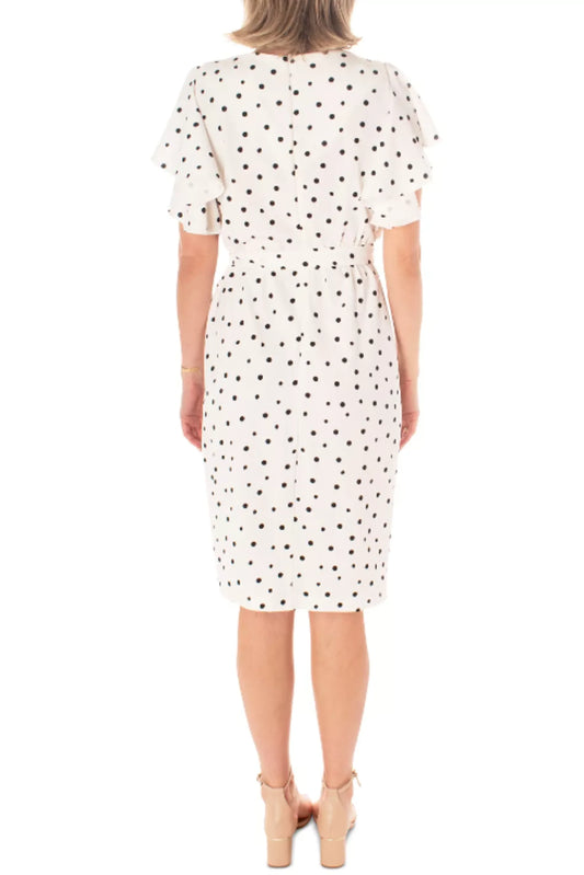 Maison Tara Belted Short Sleeve Knee Length Dress