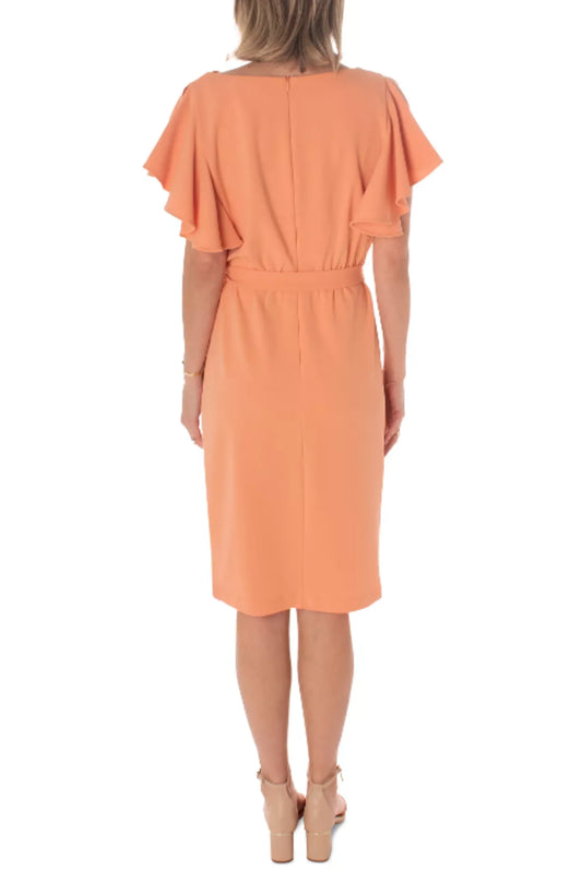 Maison Tara Belted Short Sleeve Knee Length Dress