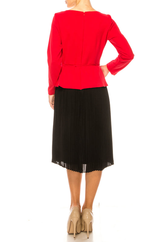 Maison Tara Button Detail Jacket & Skirt Dress
