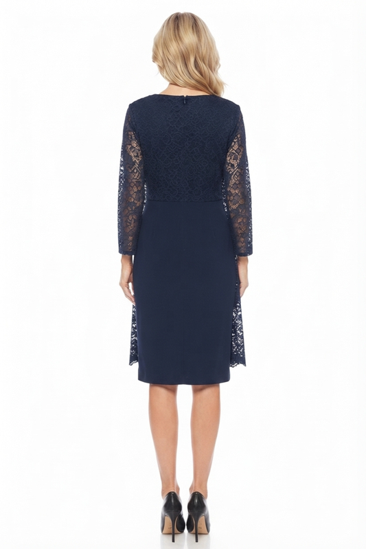 Le Bos Lace 3/4 Sleeve 2 Piece Jacket Dress