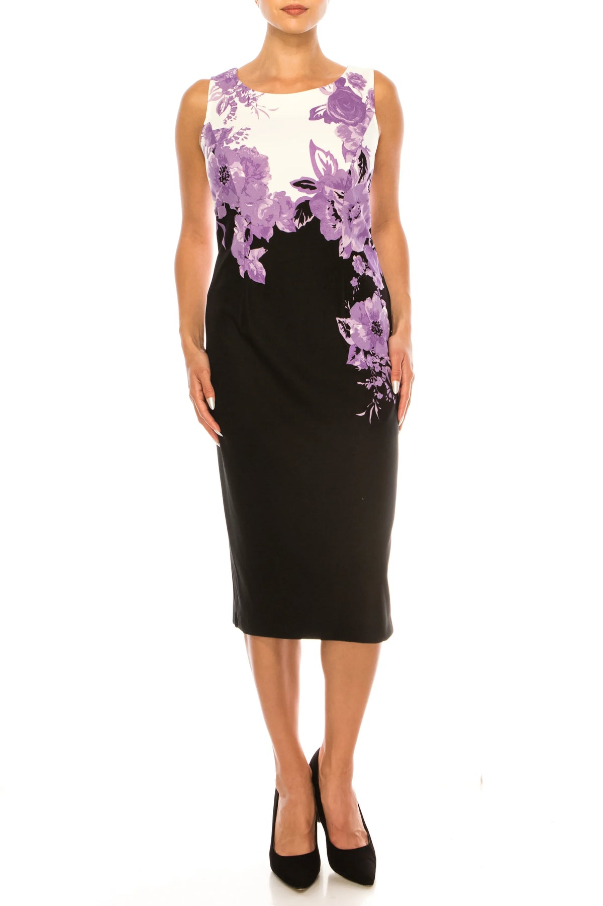 Maya Brooke Floral Print Two-Piece Jacket Dress