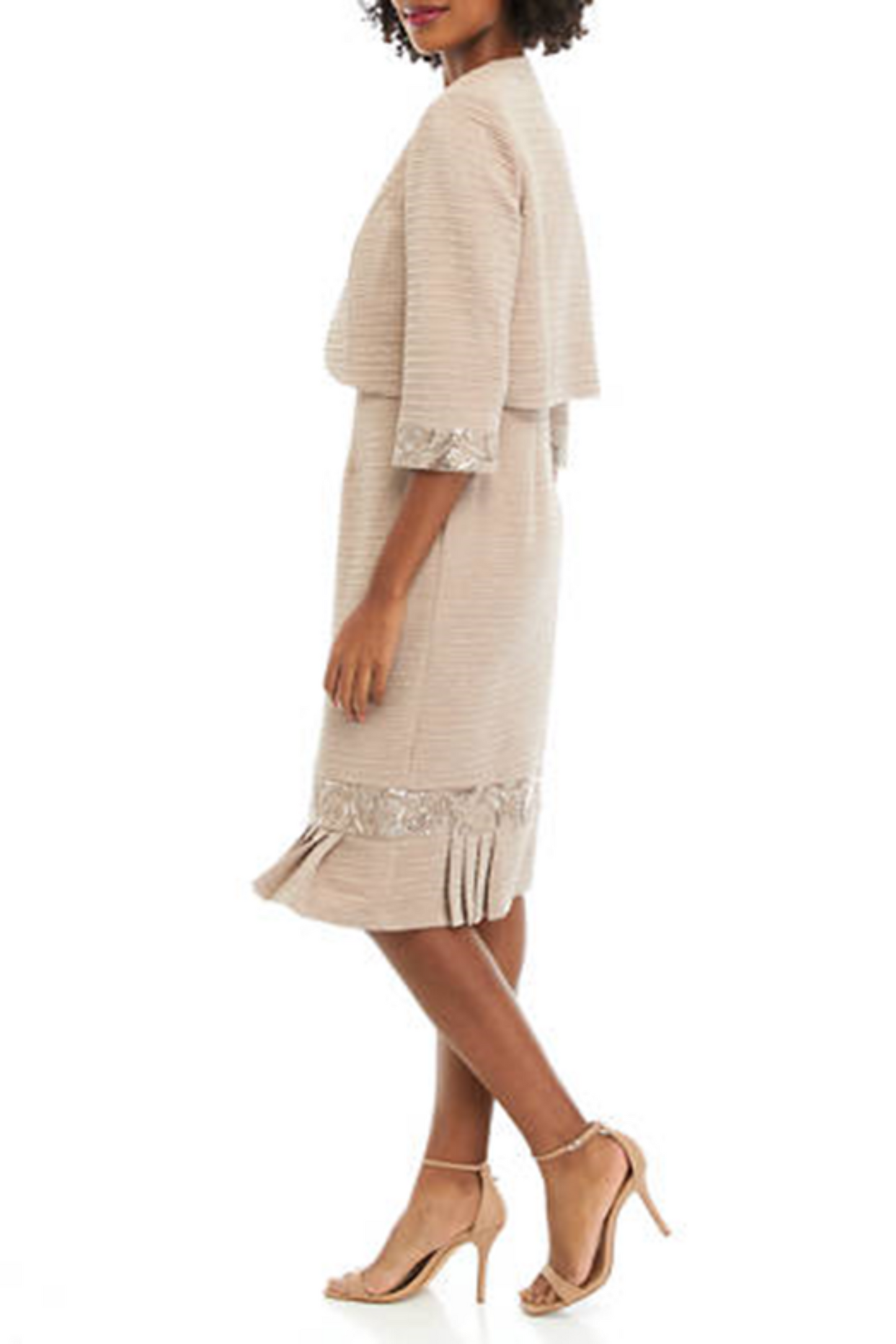 Maya Brooke Embroidered Sequin 2-Pc Jacket Dress