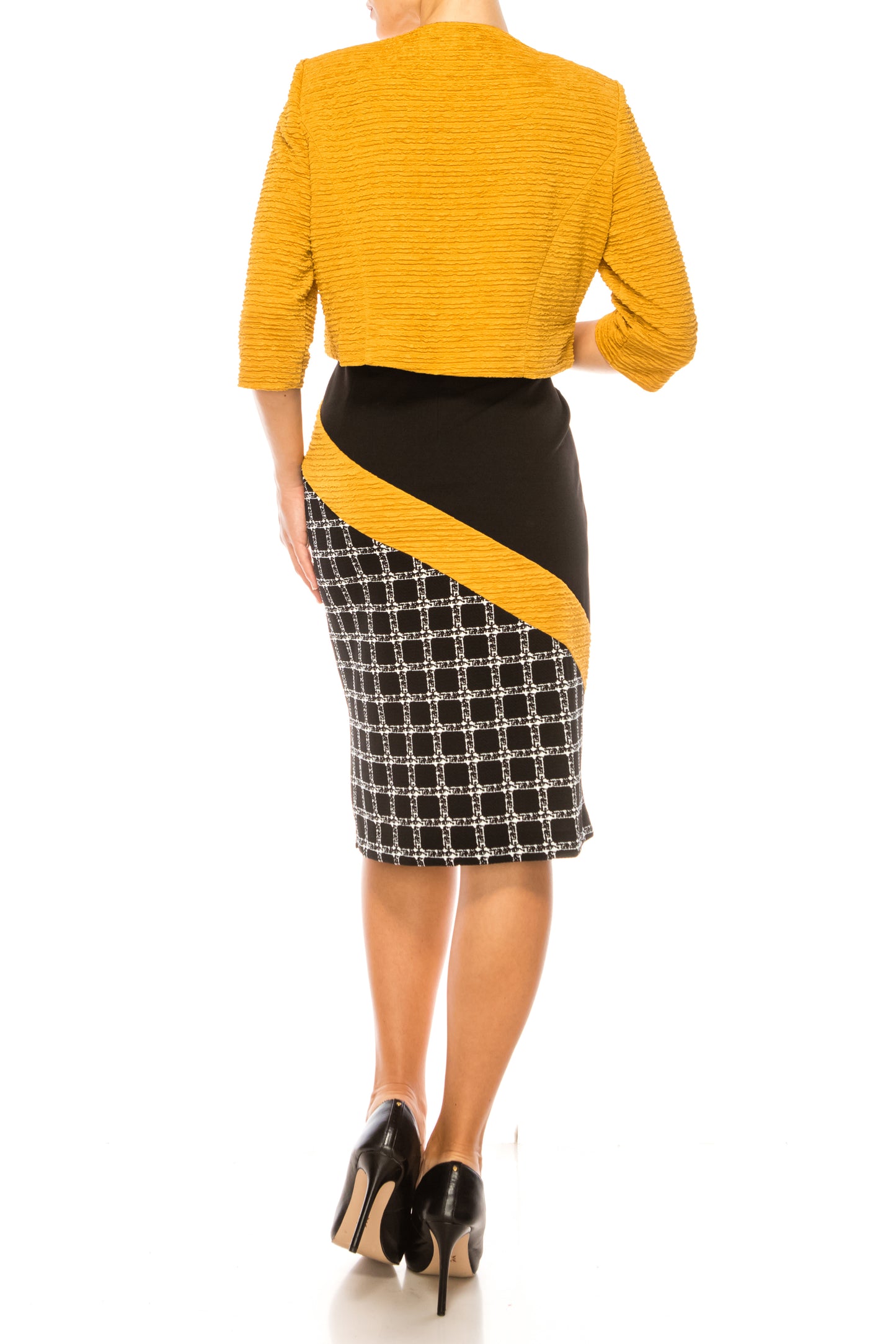Maya Brooke Angled Contrast Print Jacket Dress