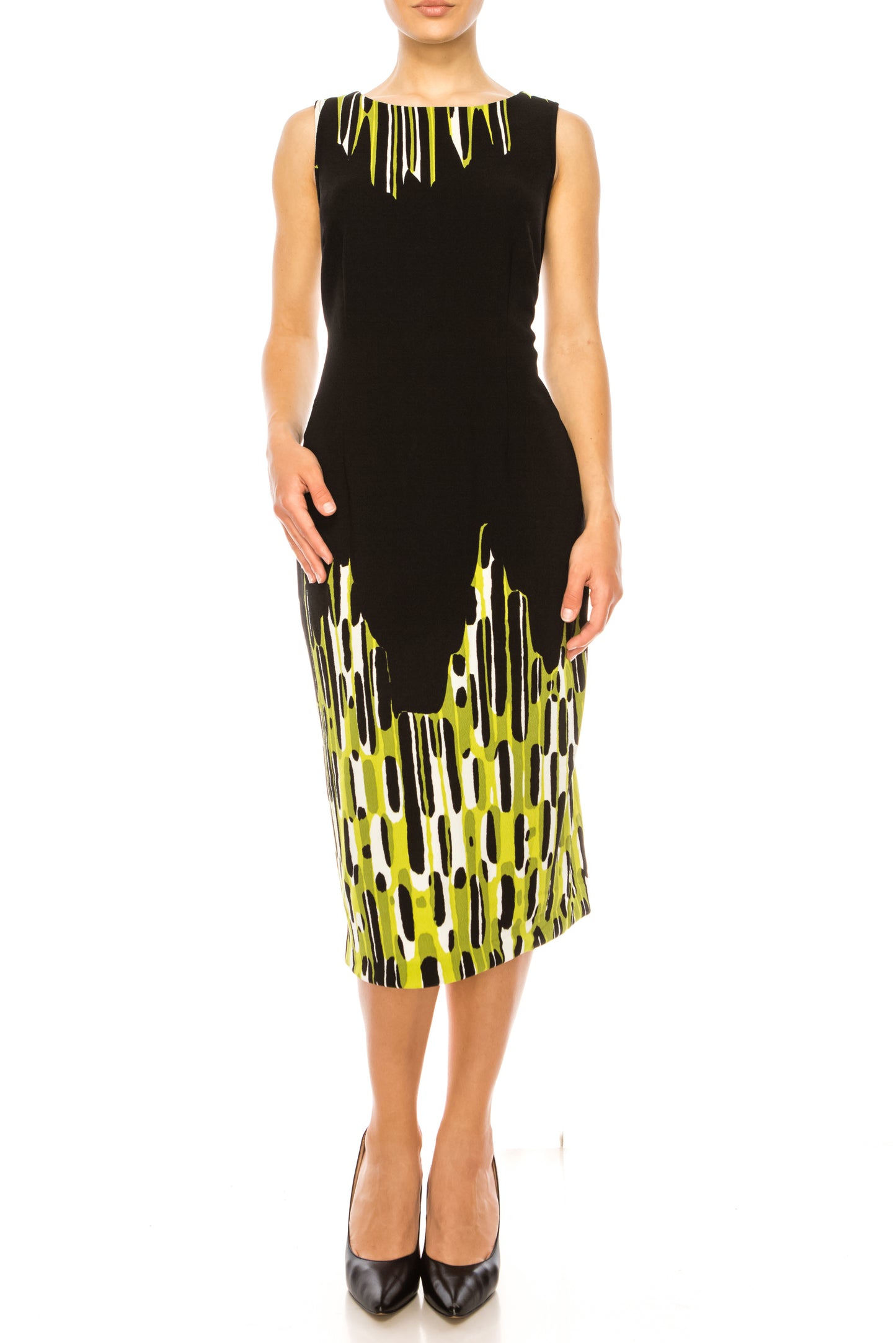 Maya Brooke Abstract Print Cropped Jacket Dress