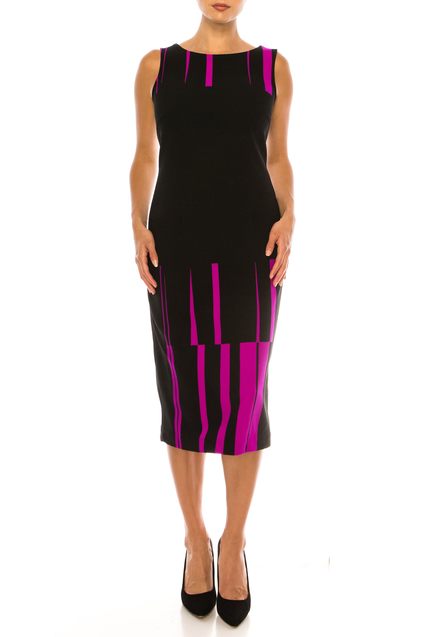 Maya Brooke Abstract Lined Contrast Jacket Dress