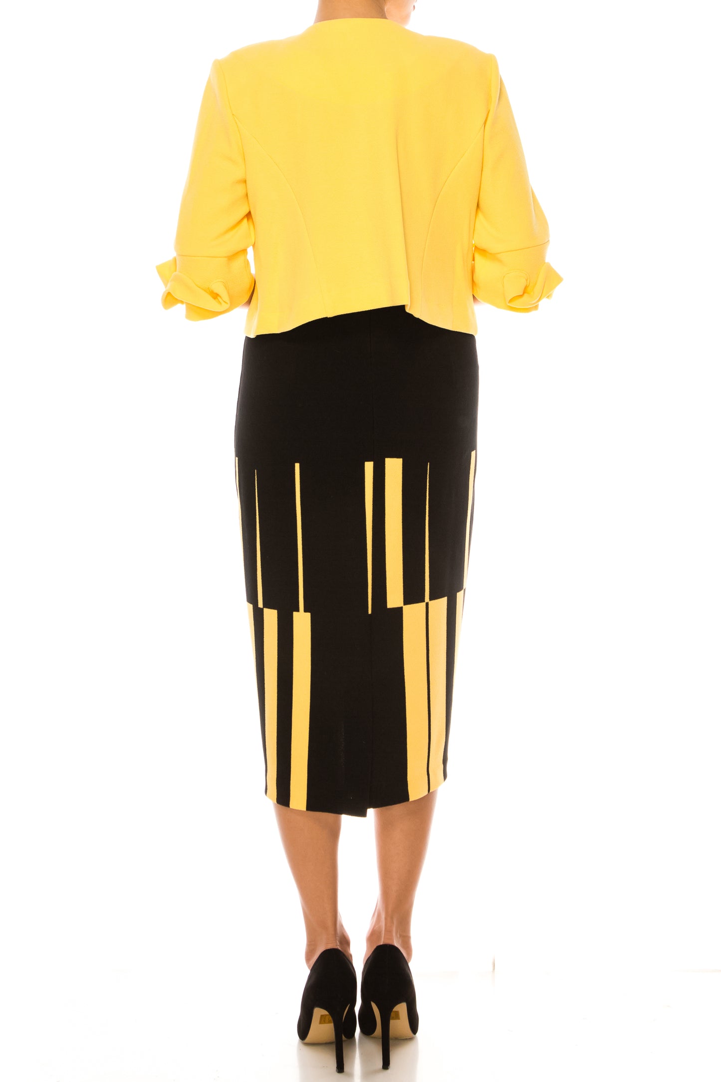 Maya Brooke Abstract Lined Contrast Jacket Dress