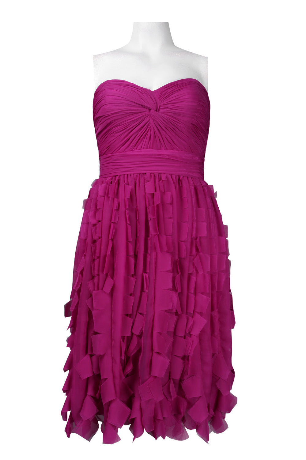 Monique Lhuillier Strapless Tiered Cut Short Dress