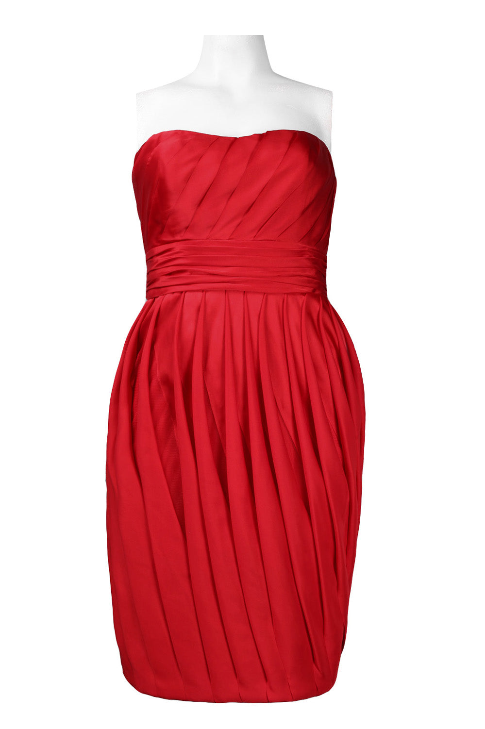 Monique Lhuillier Strapless Pleated Party Dress