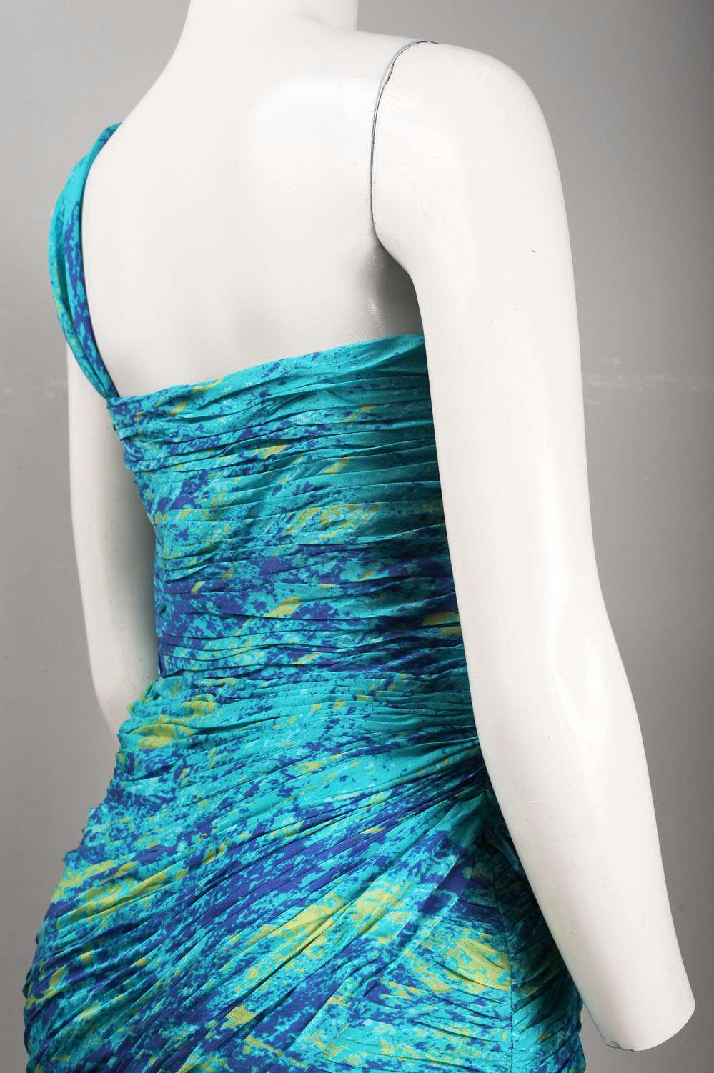 Monique Lhuillier One Shoulder Ruched Dress