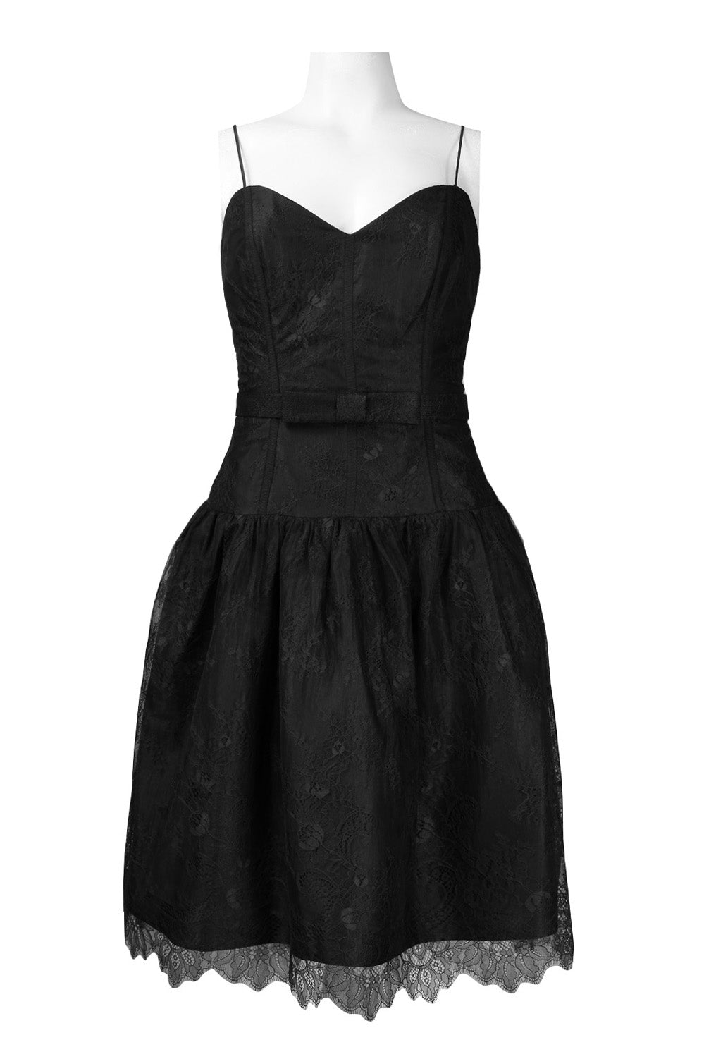 Monique Lhuillier Spaghetti Strap Puff Short Dress