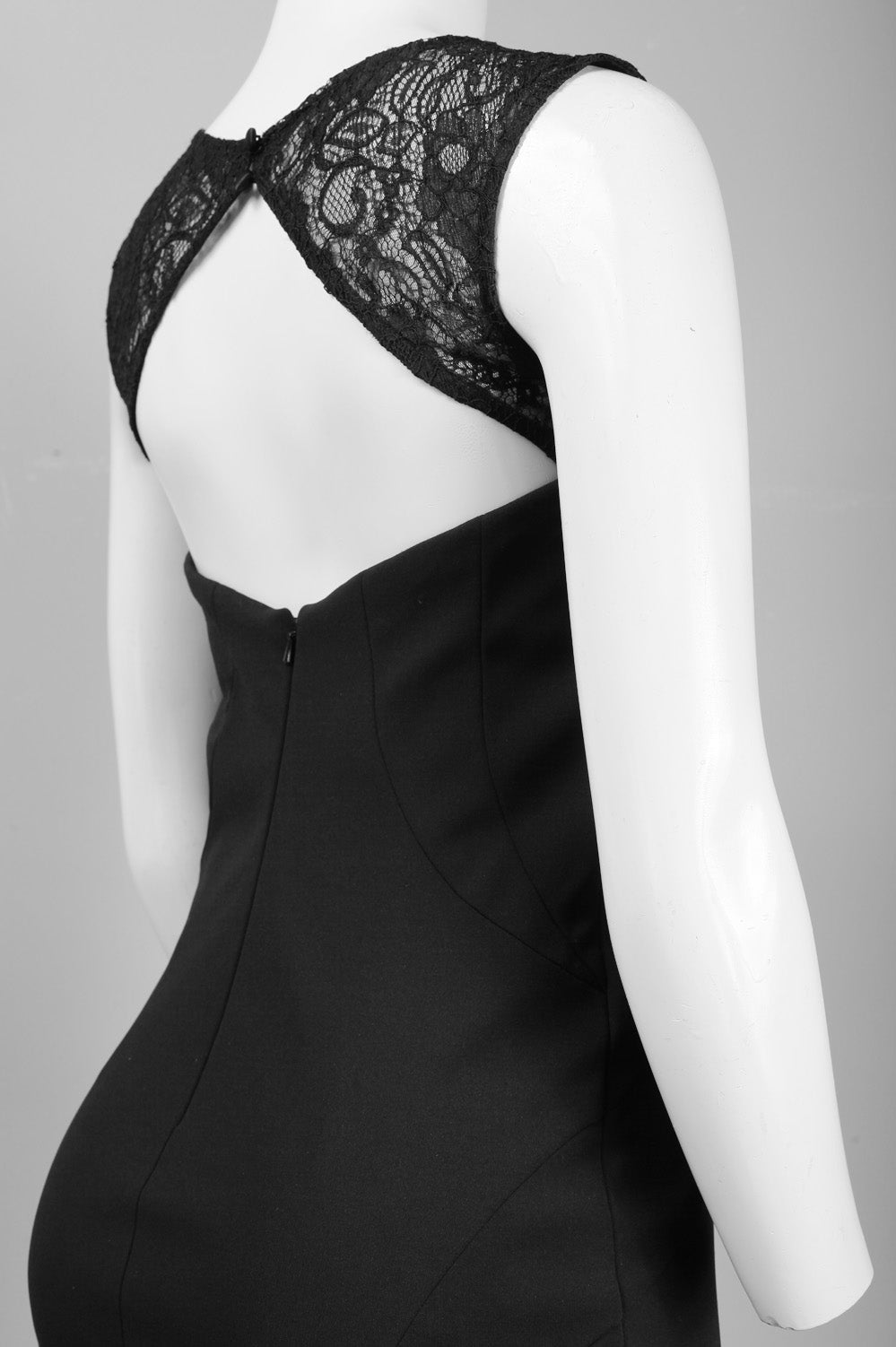Monique Lhuillier Illusion Neck Cocktail Dress