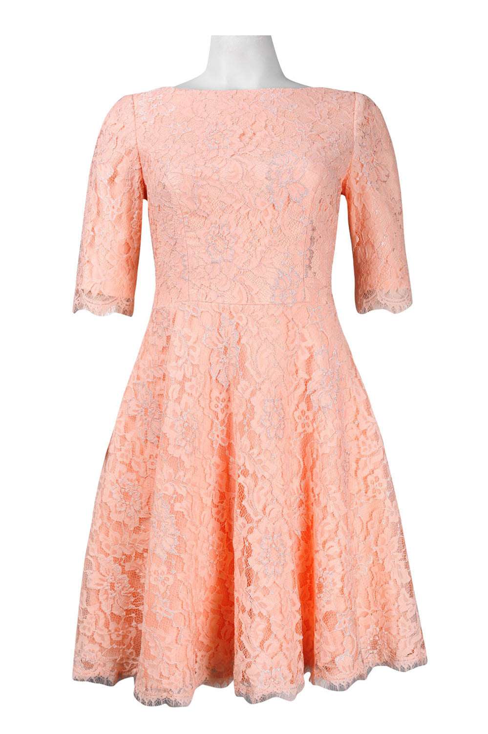 Monique Lhuillier Fit & Flare Short Lace Dress