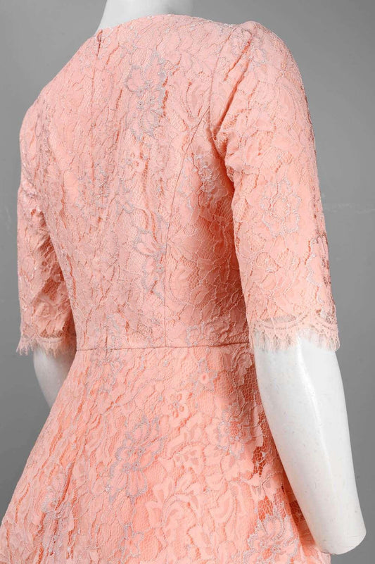 Monique Lhuillier Fit & Flare Short Lace Dress