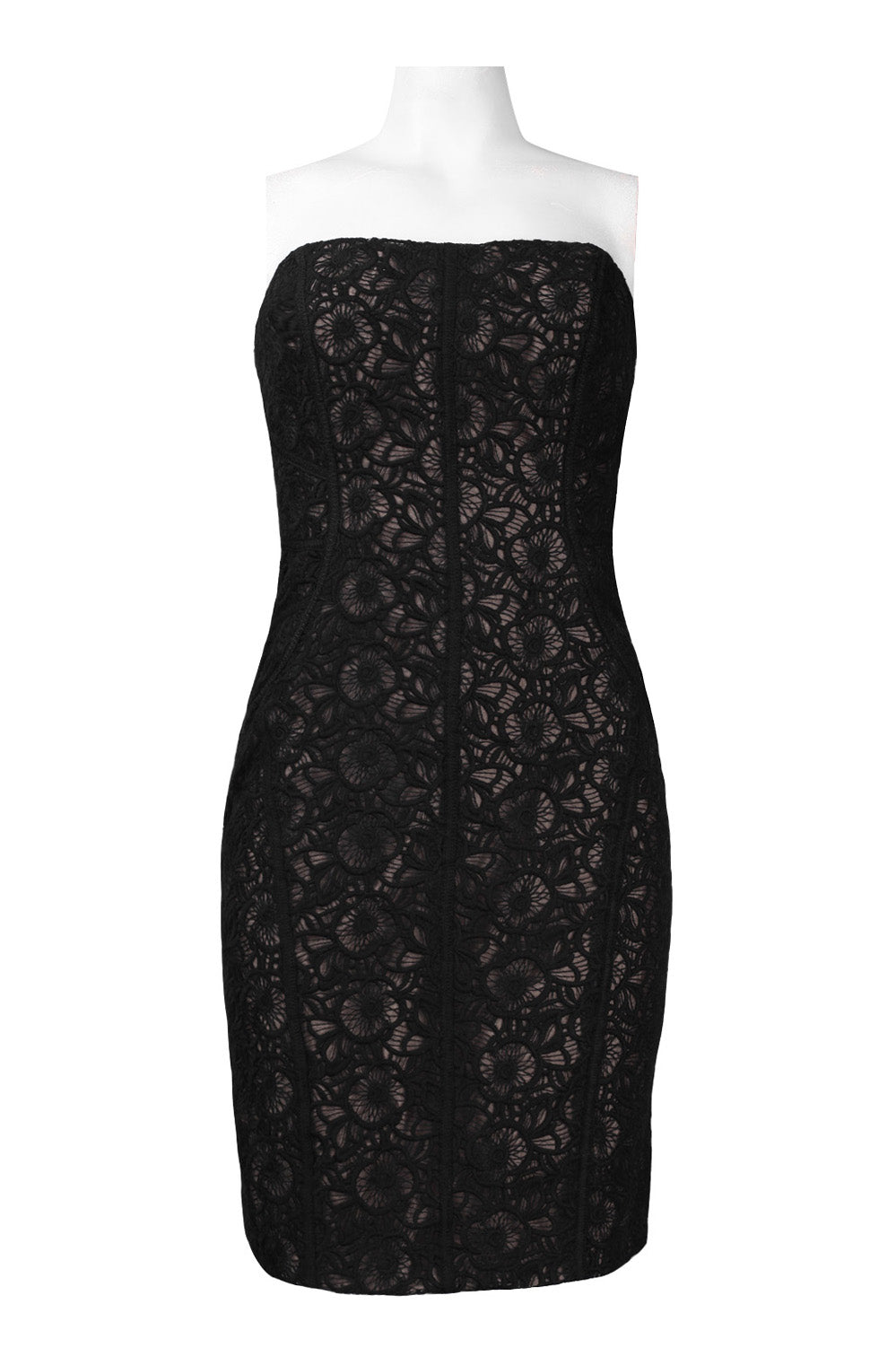 Monique Lhuillier Strapless Embroidered Dress