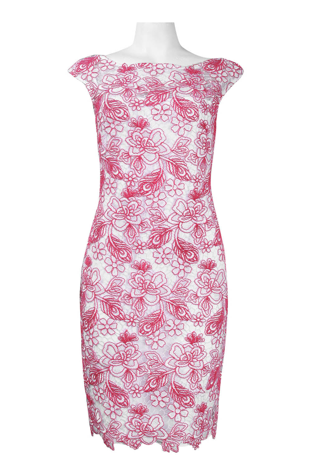 Monique Lhuillier Cap Sleeve Embroidered Dress