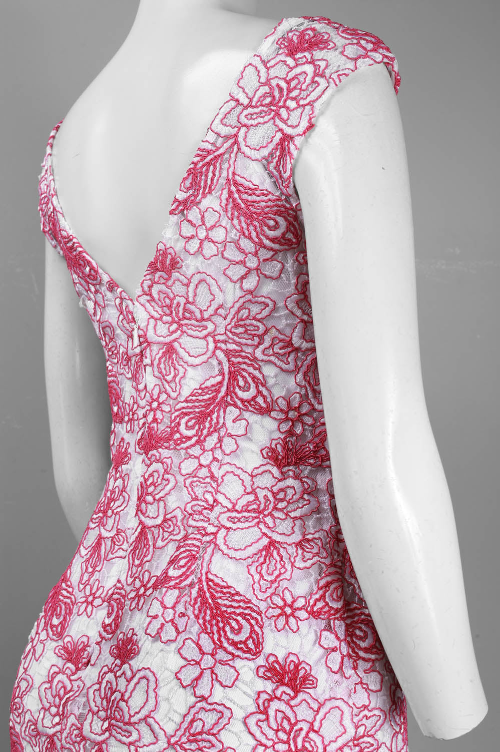 Monique Lhuillier Cap Sleeve Embroidered Dress