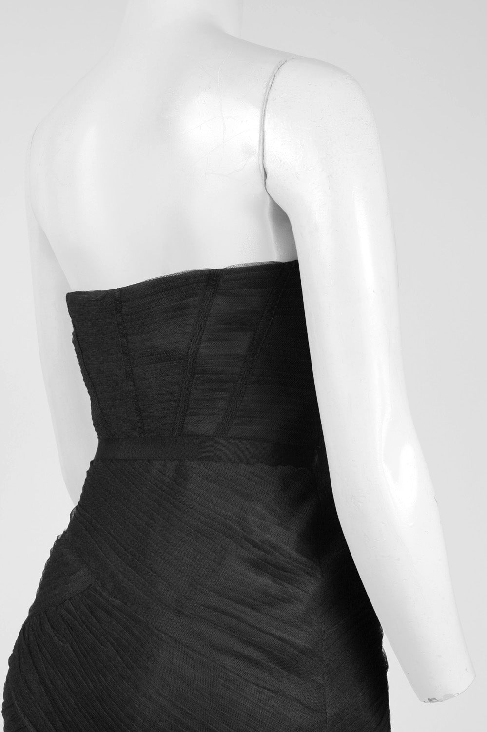 Monique Lhuillier Pleated Strapless Mermaid Dress