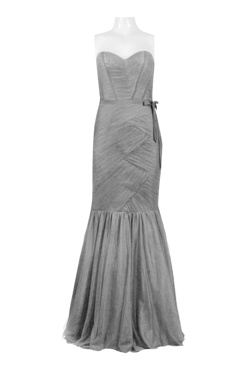 Monique Lhuillier Pleated Strapless Mermaid Dress