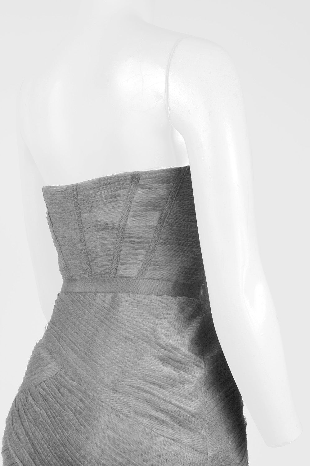 Monique Lhuillier Pleated Strapless Mermaid Dress