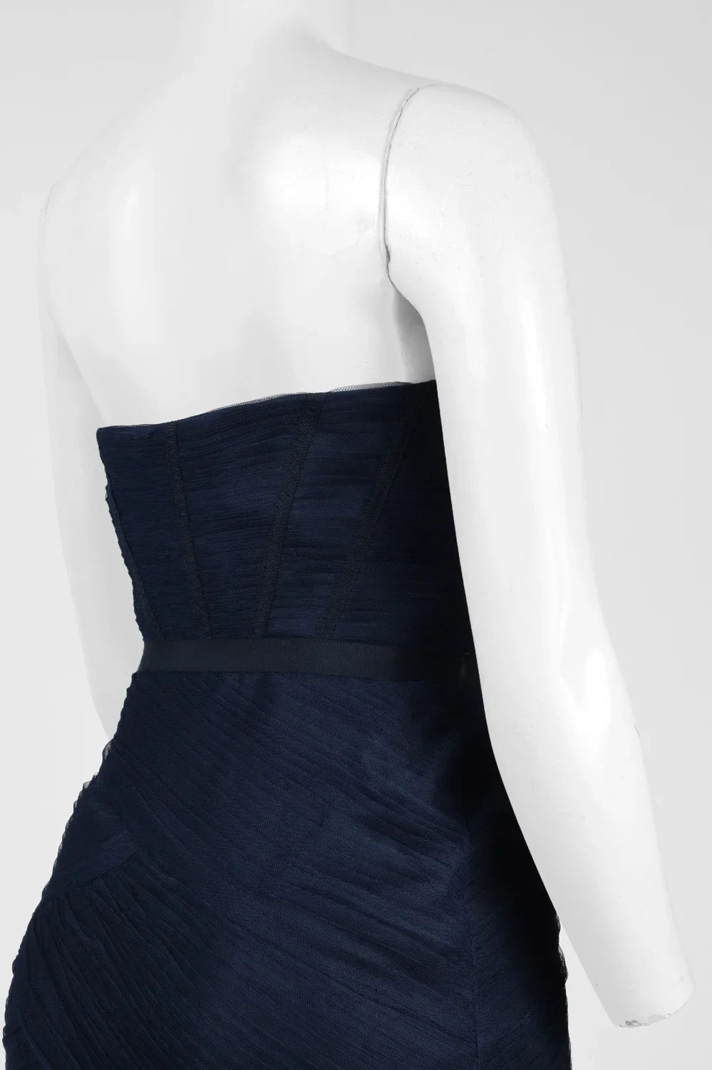 Monique Lhuillier Pleated Strapless Mermaid Dress