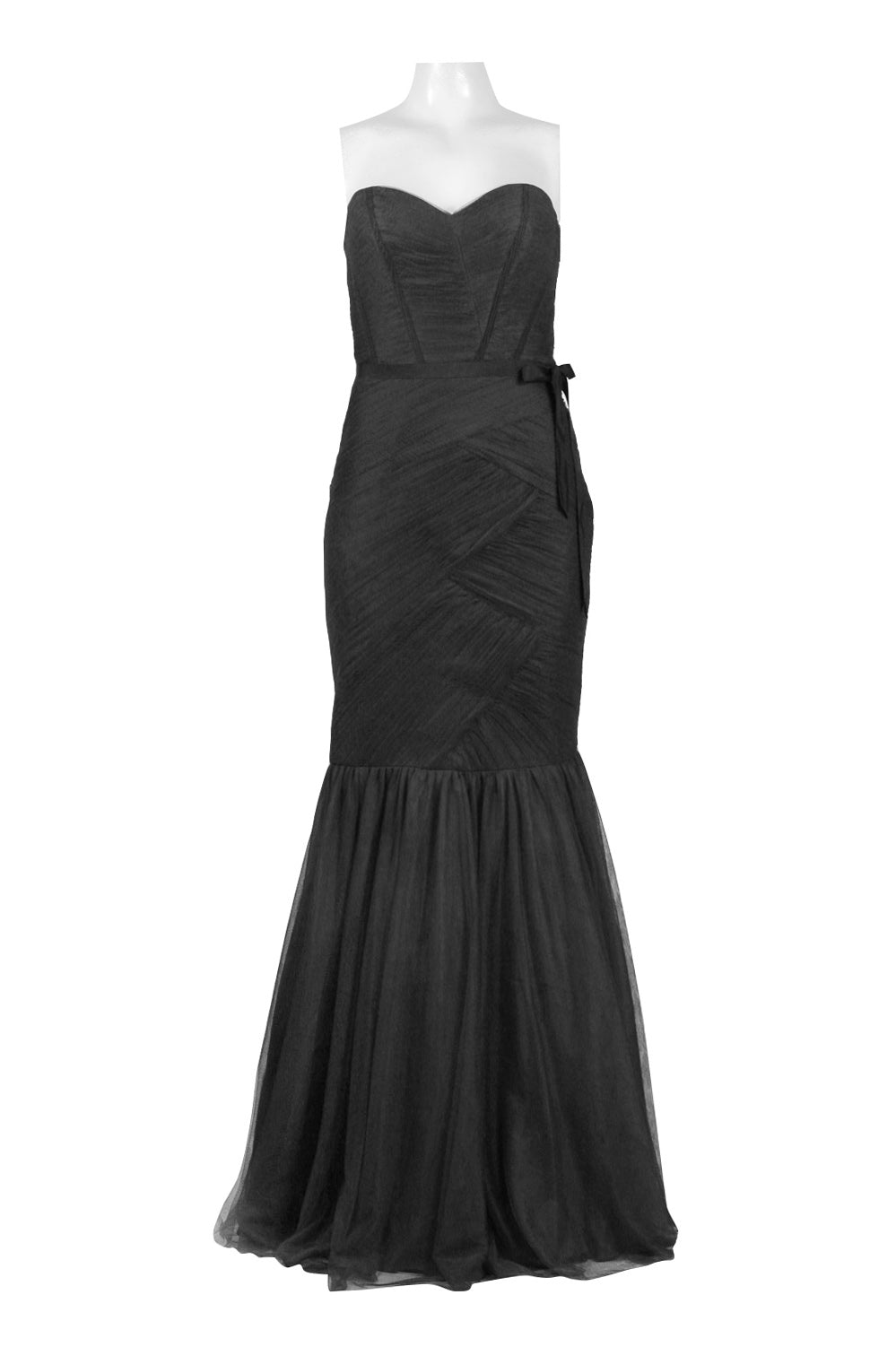 Monique Lhuillier Pleated Strapless Mermaid Dress
