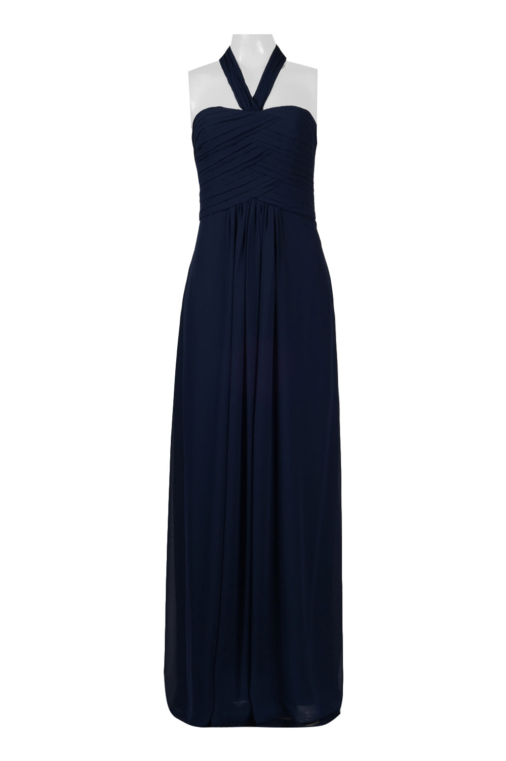 Monique Lhuillier Halter Neck Ruched Evening Dress