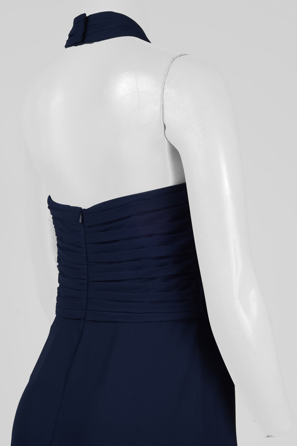Monique Lhuillier Halter Neck Ruched Evening Dress