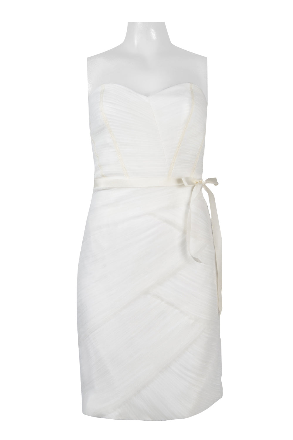 Monique Lhuillier Pleated Strapless Cocktail Dress