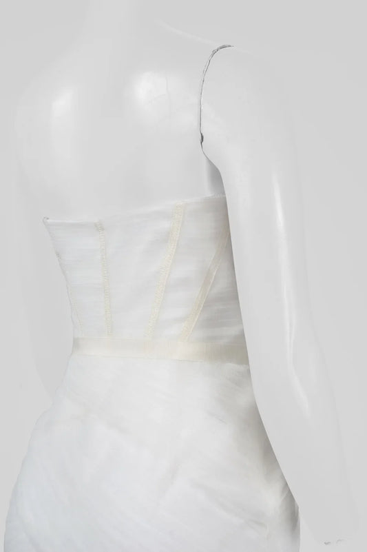 Monique Lhuillier Pleated Strapless Cocktail Dress