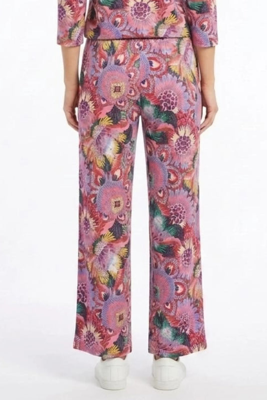 Zac & Rachel Printed Wide-Leg Drawstring Pull-On Pants