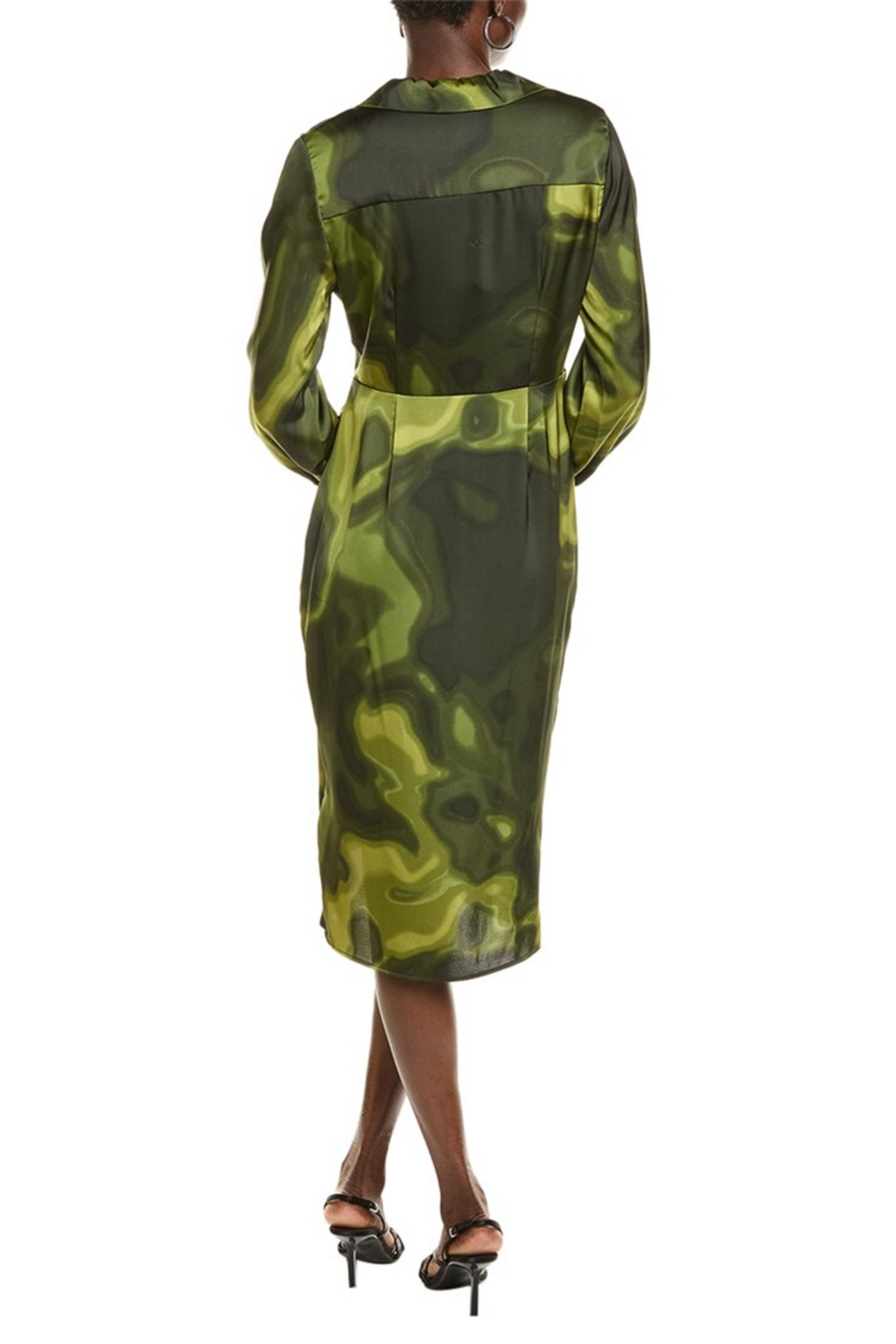 Nicole Miller Long Sleeve Tie Dye Print Wrap Dress