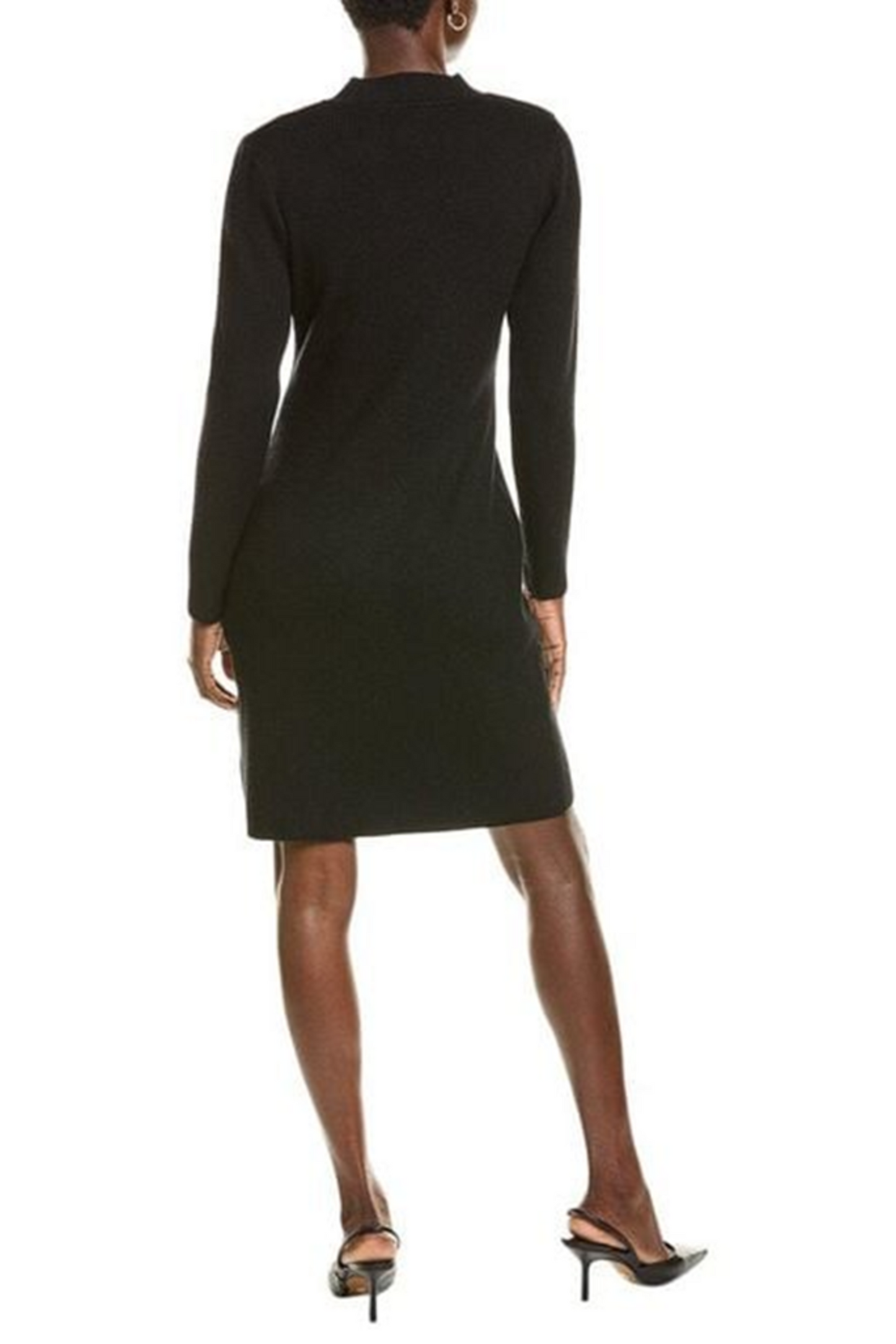 Nicole Miller Ribbed Buttoned Skirt Sweater Dress