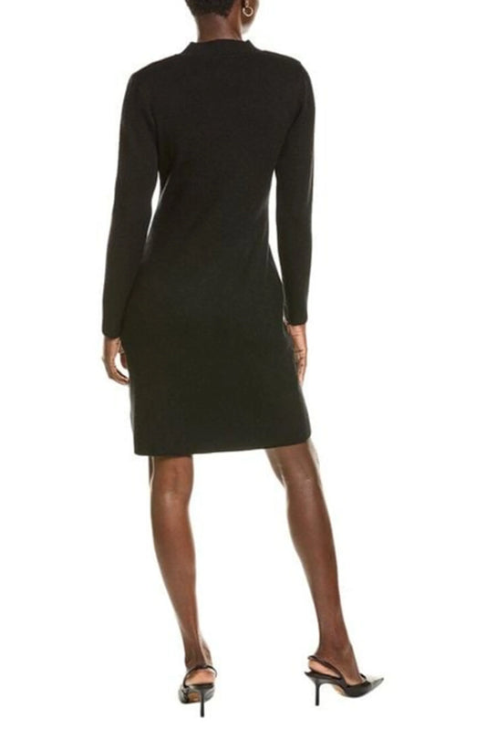 Nicole Miller Ribbed Buttoned Skirt Sweater Dress
