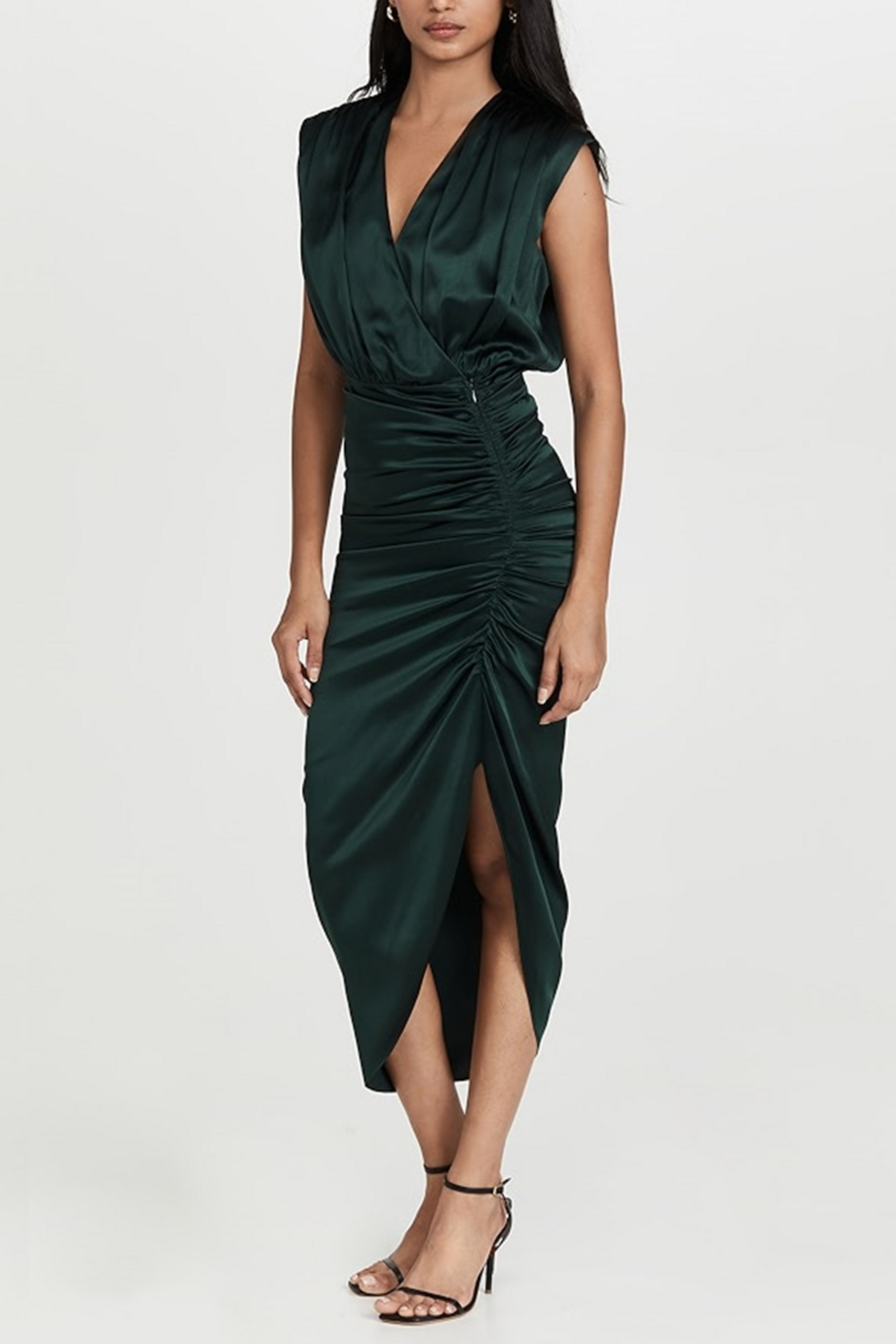 Nicole Miller Ruched V-Neck Cocktail Dress