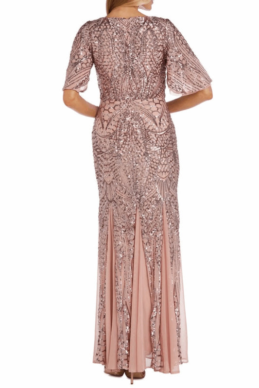Nightway Mauve Mother of the Bride Sequin Dress