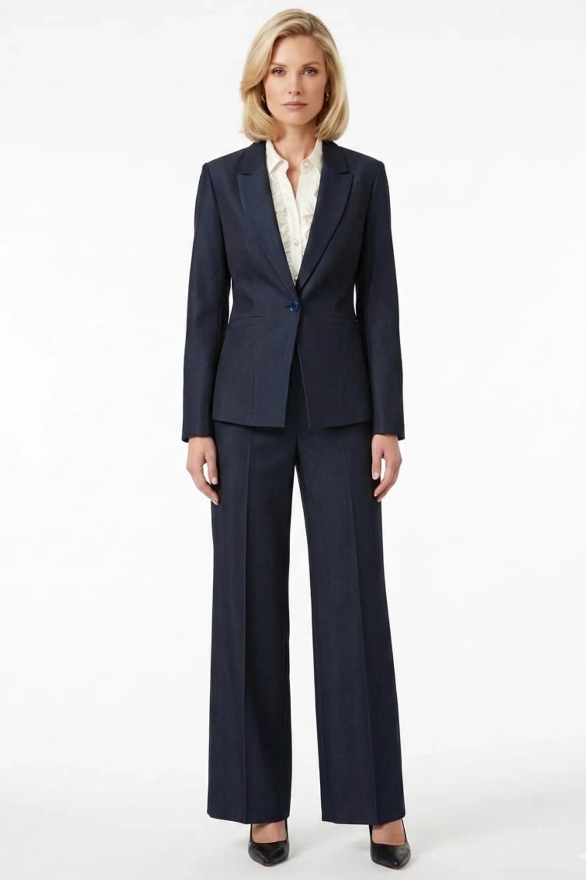 Zac & Rachel Notched Lapel Single Button Blazer