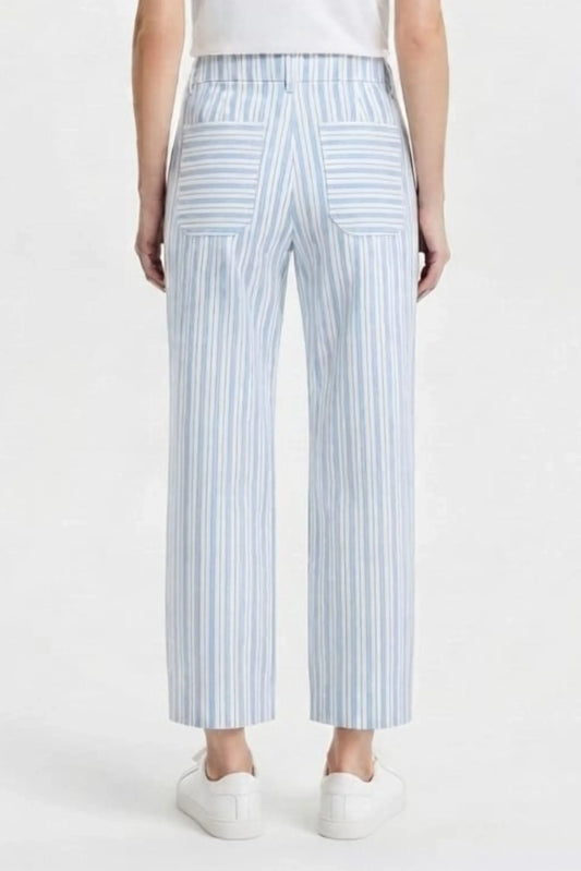 Zac & Rachel Victoria Blue Striped Wide-Leg Crop Pants