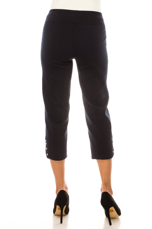Zac & Rachel Pull-On Studded Leg Capri Pants