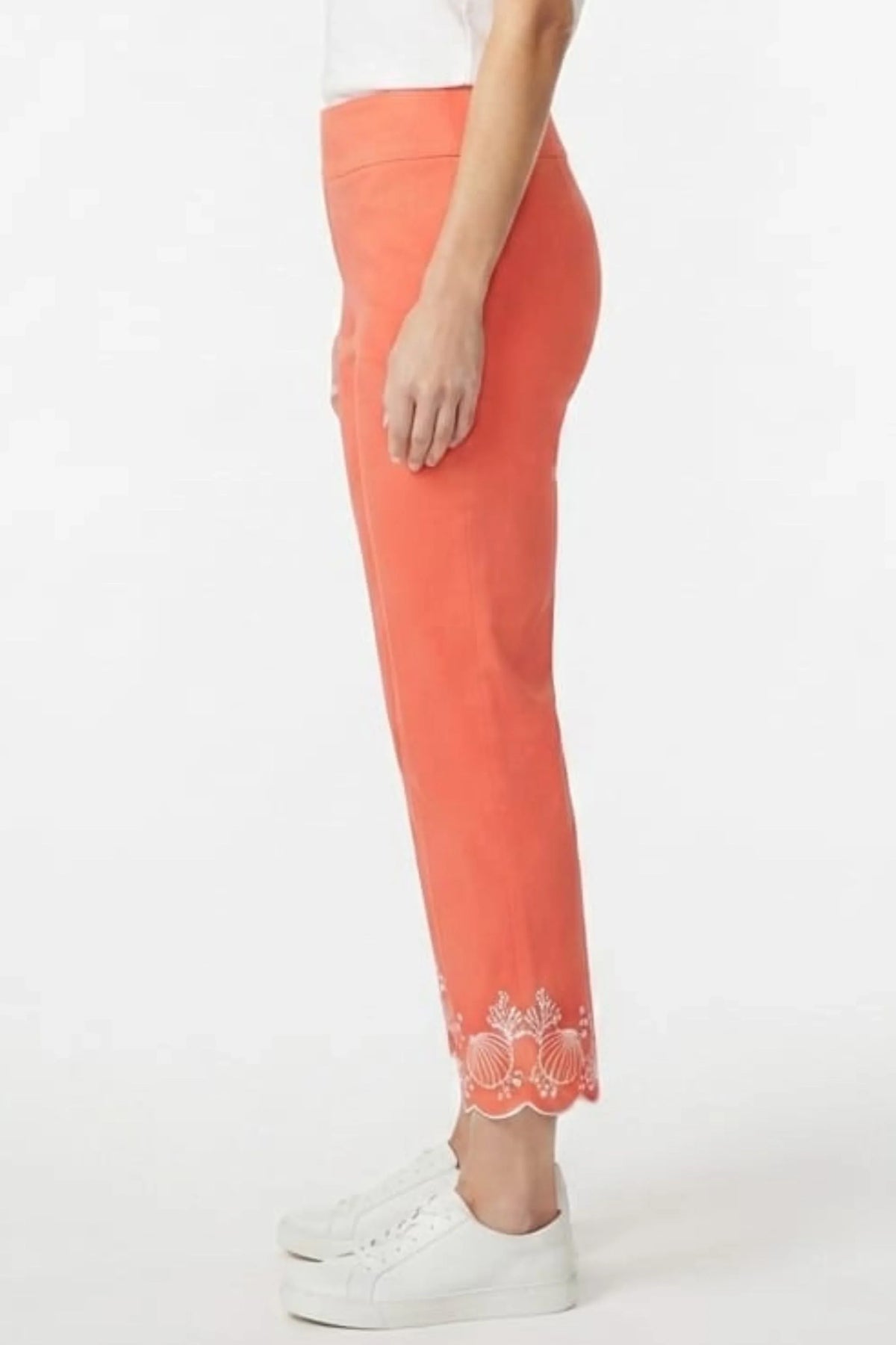 Zac & Rachel Persimmon Scallop Seashell Hem Crop Pants