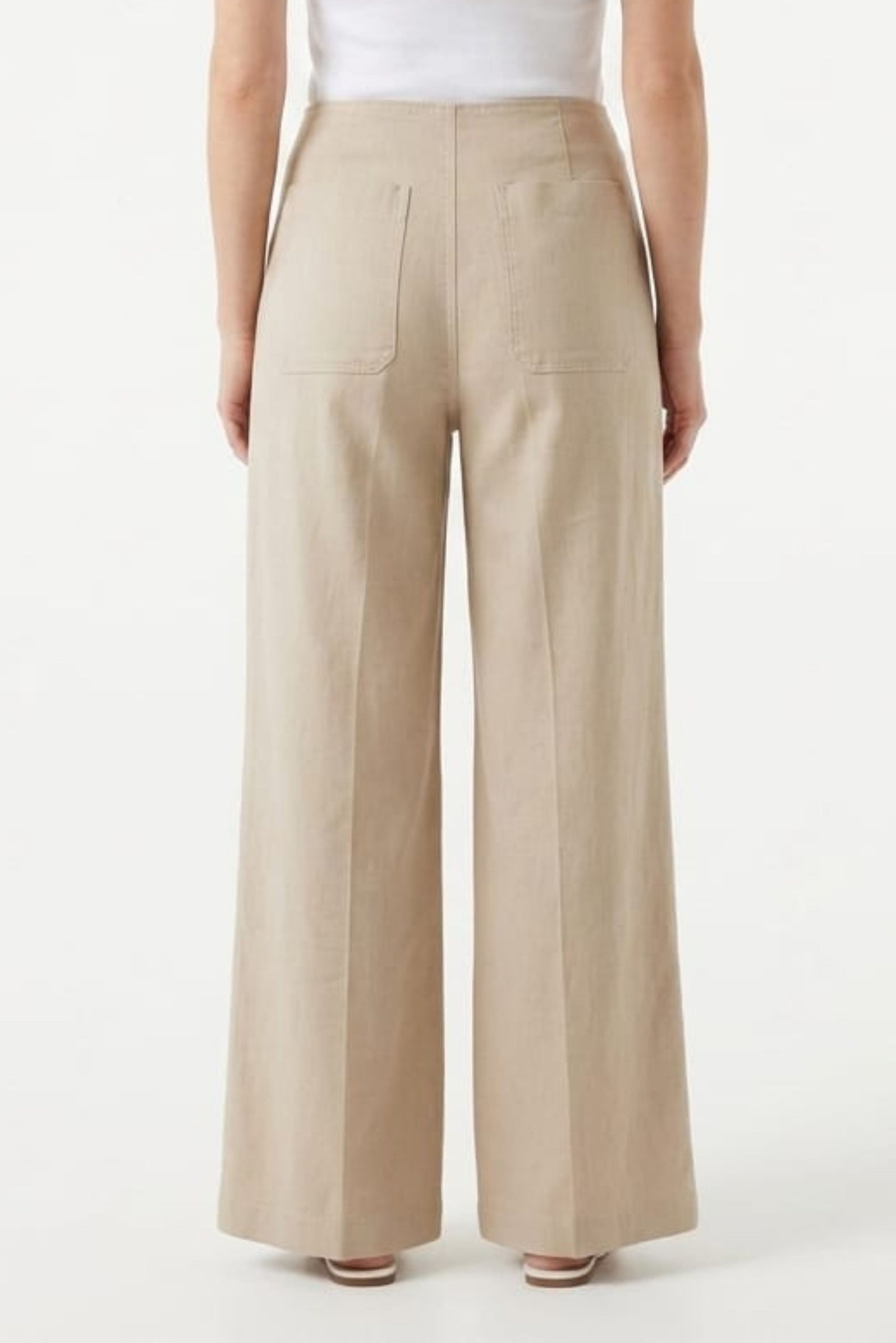 Zac & Rachel Cobblestone Heather High-Waist Wide-Leg Utility Pants