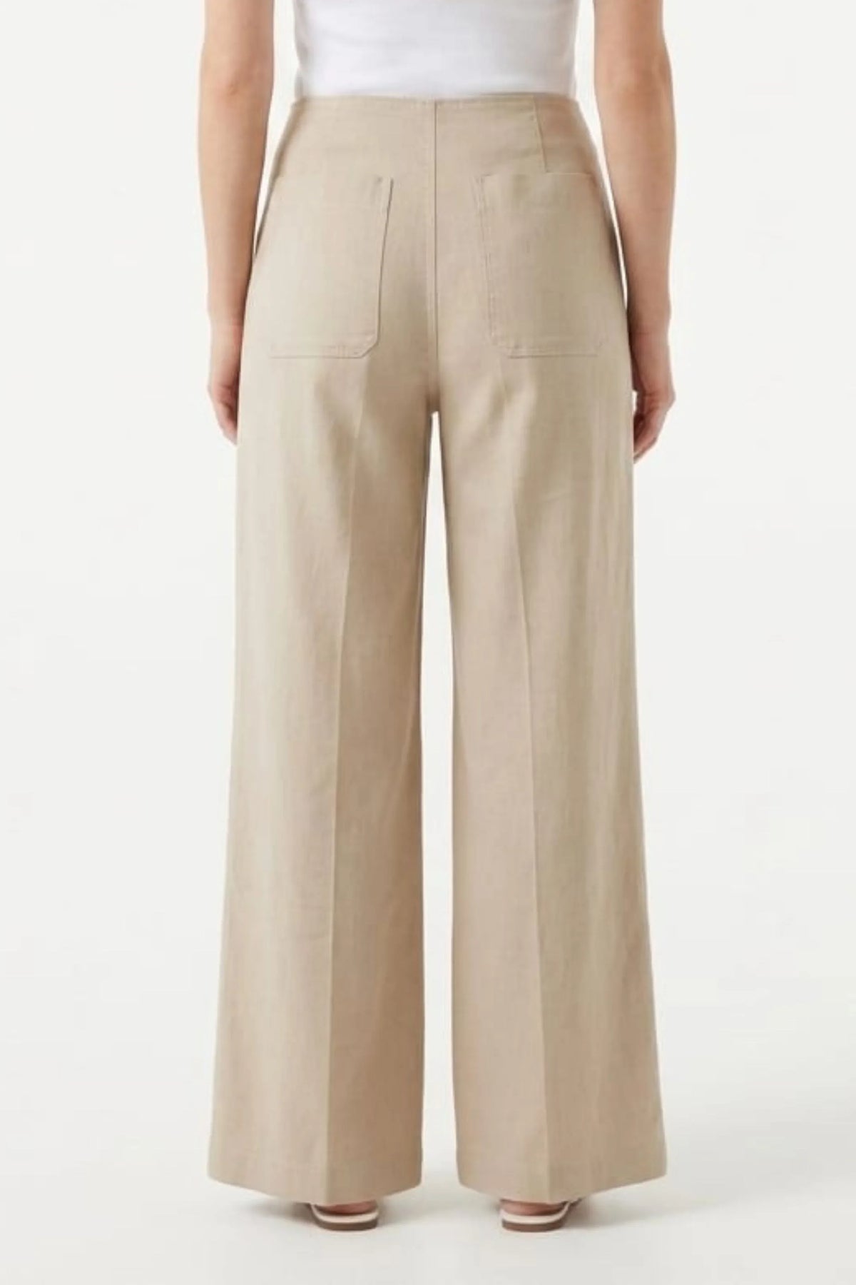 Zac & Rachel Cobblestone Heather High-Waist Wide-Leg Utility Pants