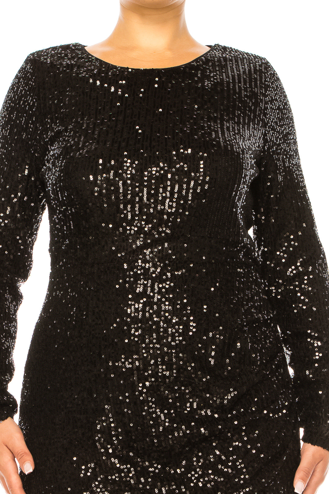 Nicole Miller Sequined Ostrich Feather Trim Dress