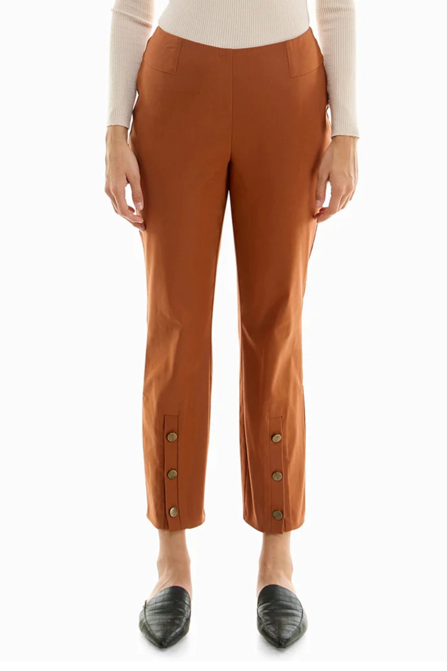 Nicole Miller Rivet Hardware Leg Pull-On Pants