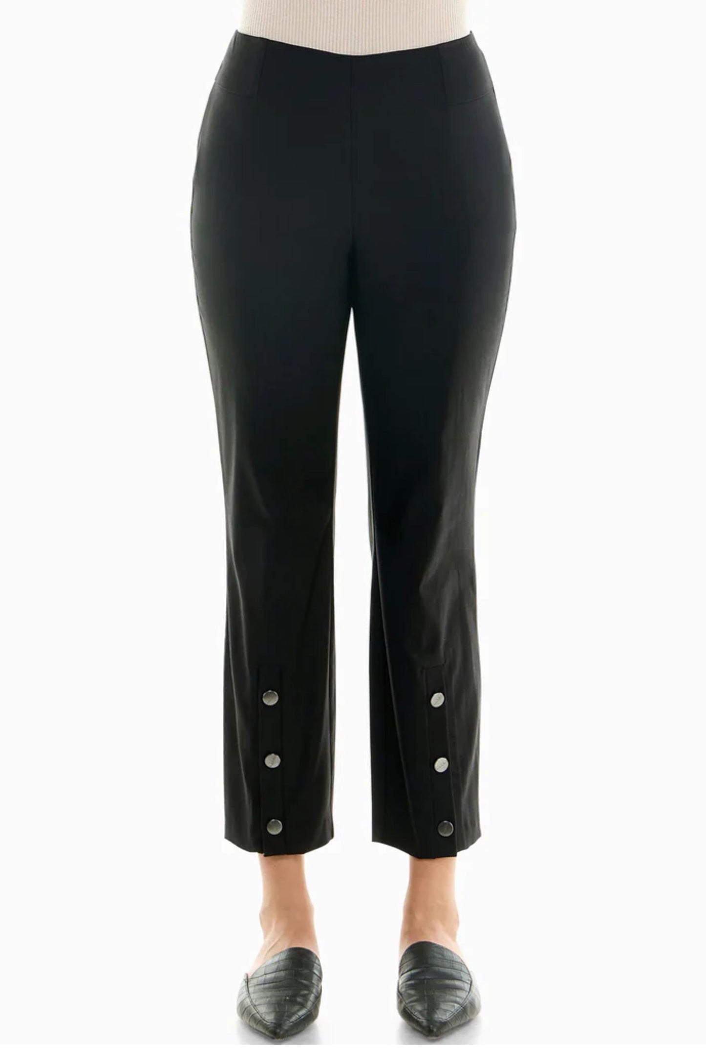 Nicole Miller Rivet Hardware Leg Pull-On Pants