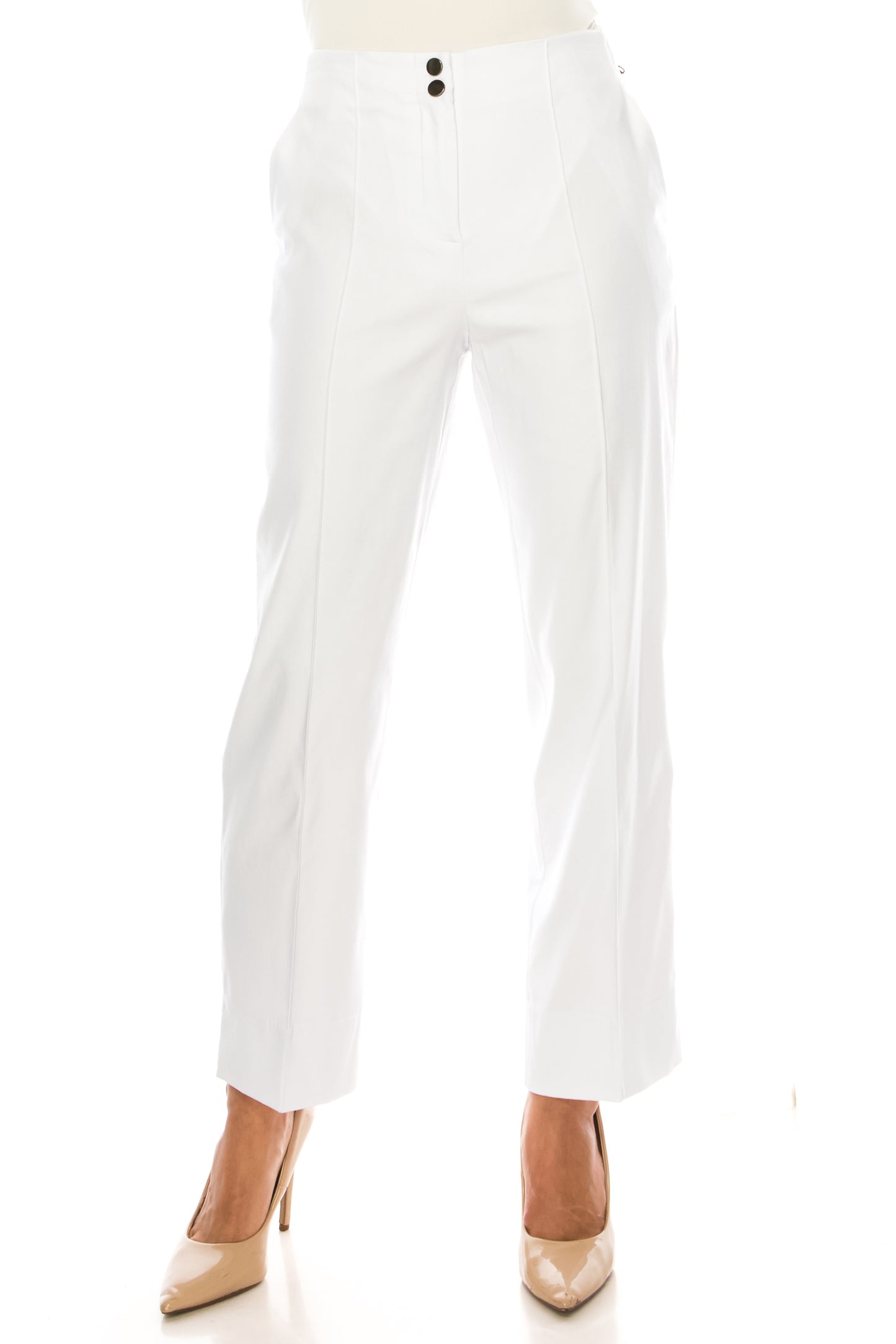 Nicole Miller Double-Button Straight Leg Pants