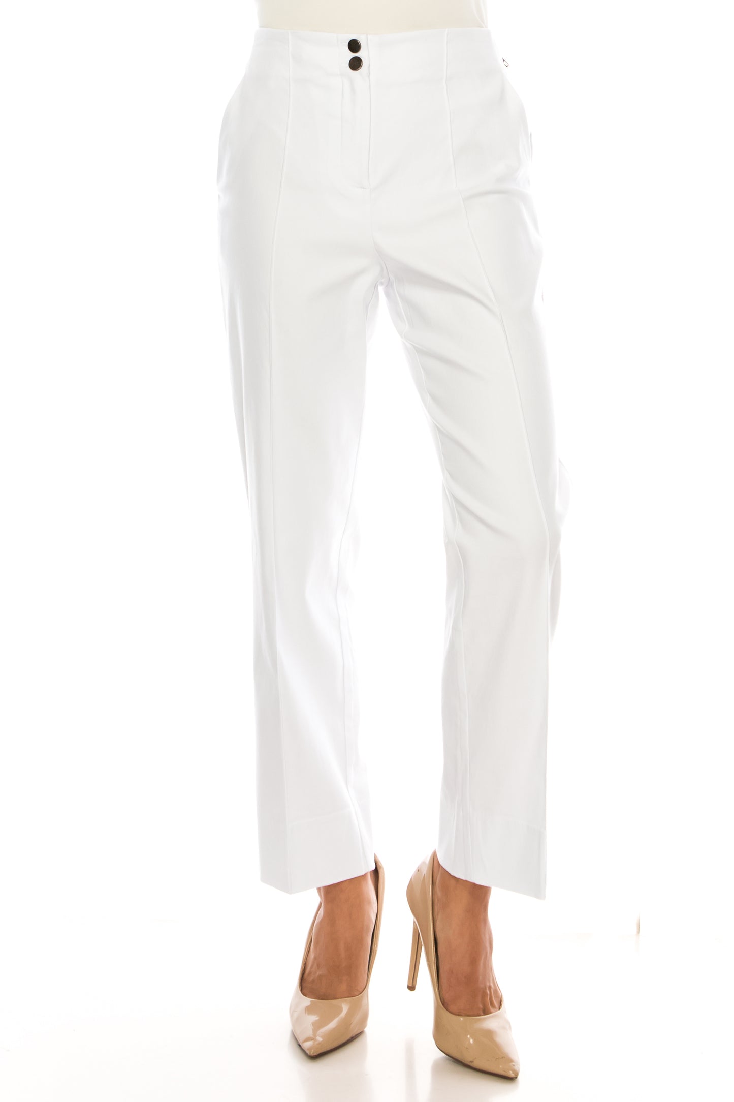 Nicole Miller Double-Button Straight Leg Pants