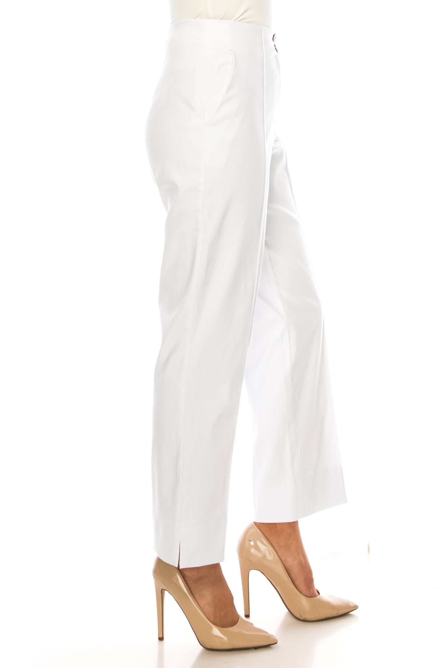 Nicole Miller Double-Button Straight Leg Pants